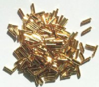 10 grams of 6x1.5mm Gold Plated Liquid Metal Tube Beads